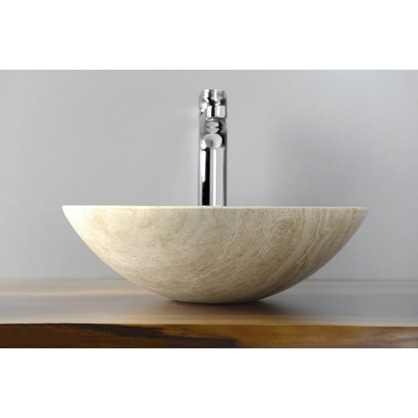 Krēmkrāsas akmens apaļa izlietne ø 40 cm Blok 1 – Sapho-image-2