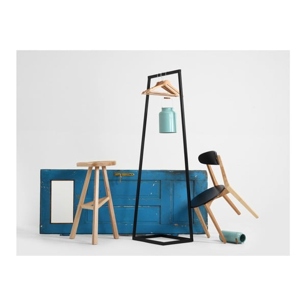 Melns mēteļu pakaramais CustomForm Hall, platums 50 cm-image-1