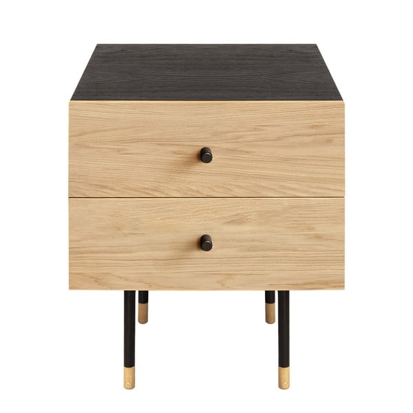 Dabīga toņa naktsskapītis ar ozolkoka imitāciju Jugend – Woodman