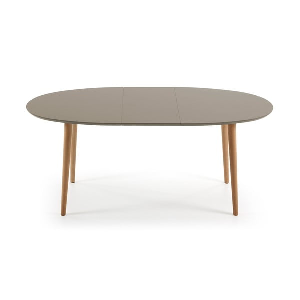 Pelēks ovāls izvelkams ēdamgalds Kave Home Oakland, 140 x 90 cm-image-2