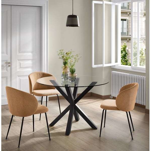 Apaļš ēdamgalds ar stikla virsmu Kave Home, ø 119 cm-image-1
