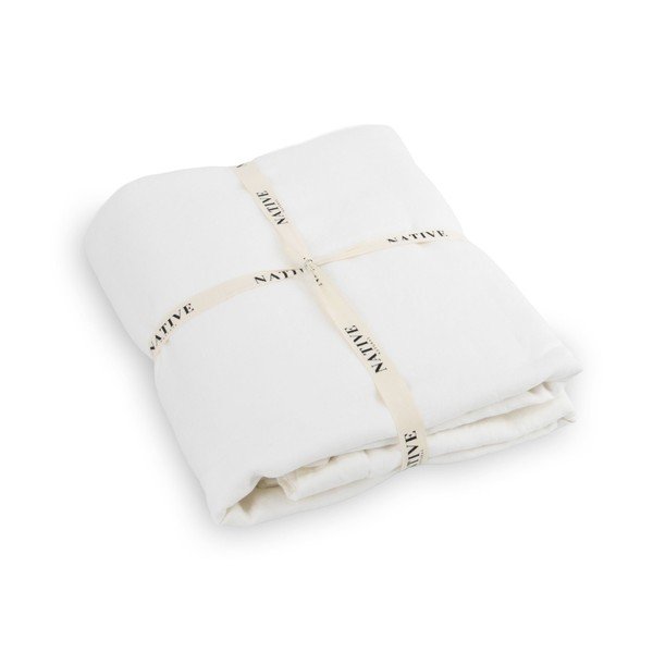 Balta divguļamā lina gultas veļa 200x200 cm Blanco – Native Natural-image-3