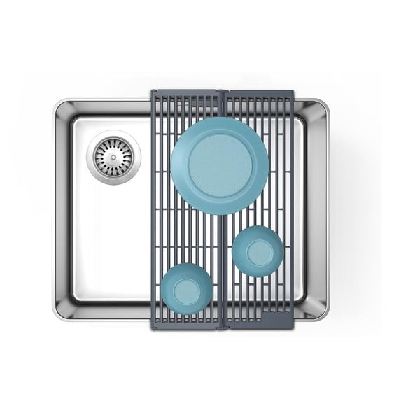 Pelēks plastmasas pielāgojams trauku žāvētājs izlietnei 43x13 cm Platform – Joseph Joseph-image-4