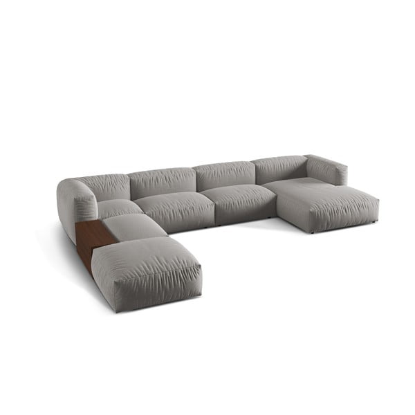Gaiši pelēks modulārais stūra dīvāns (ar kreiso stūri/U veida) Martina – Micadoni Home-image-1
