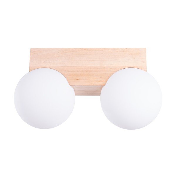 Balta/dabīga toņa griestu lampa ar stikla abažūru ø 12 cm Solum – Sollux