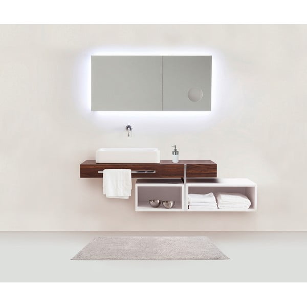 Pelēks kokvilnas vannas istabas paklājs Wenko Ono, 50 x 80 cm-image-1