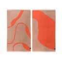 Oranži/gaiši brūni dvieļi no organiskās kokvilnas (2 gab.) 50x90 cm Nova Arte – Mette Ditmer Denmark