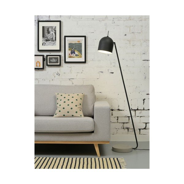 Melna/pelēka stāvlampa ar metāla abažūru (augstums 147 cm) Madrid – it's about RoMi-image-4