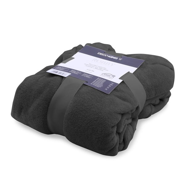 Tumši pelēks unisex mikrošķiedras halāts DecoKing Robby, M izmērs-image-2