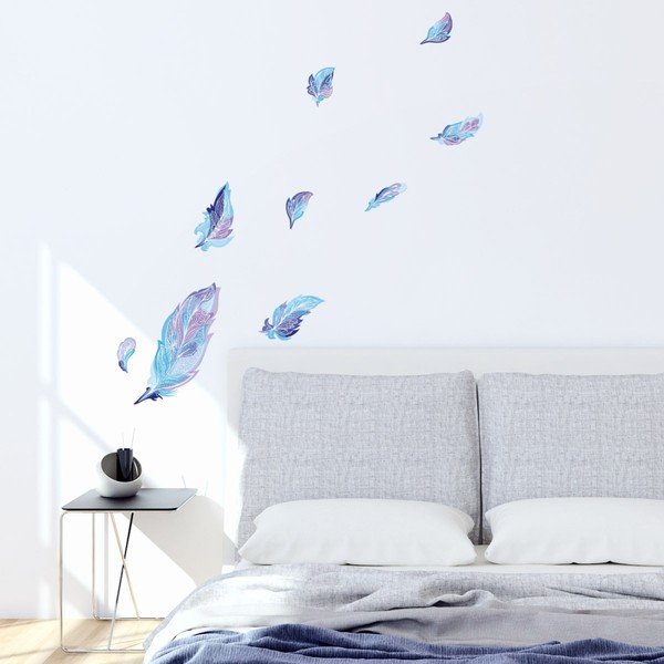 9 uzlīmju komplekts spalvu formā Ambiance Boho-image-1