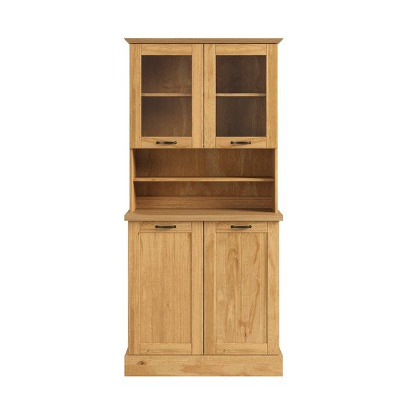 Gaiša dabīga toņa priedes masīvkoka vitrīna 86x181,5x37 cm Teramo – Støraa
