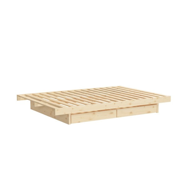 Divguļamā gulta no priedes koka ar uzglabāšanas vietu 140x200 cm – Karup Design