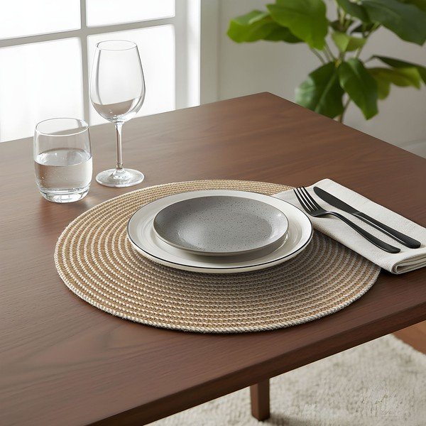 Tekstila galda paliktnis ø 38 cm Othello – douceur d'intérieur-image-1