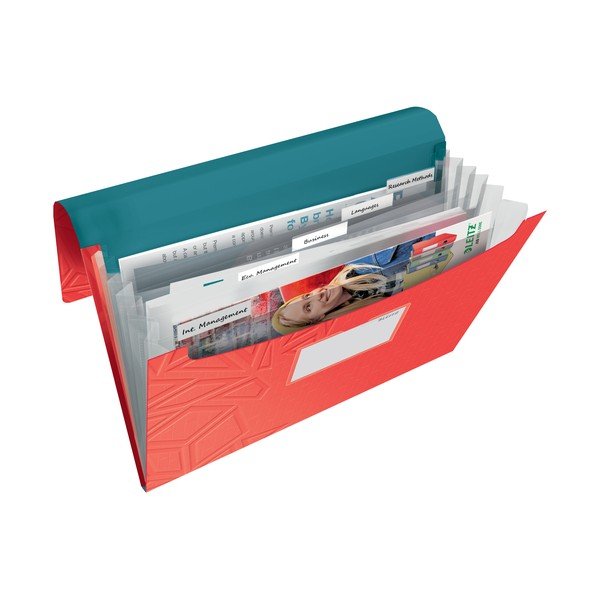 Sarkana dokumentu mape ar nodalījumiem Leitz-image-1