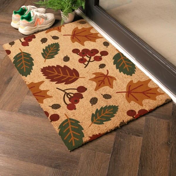 Kokosšķiedras kājslauķis 40x60 cm Autumn Leaves – Artsy Doormats-image-1