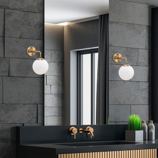 Balta/misiņa krāsas sienas lampa ø 15 cm Viran – Opviq lights-image-3