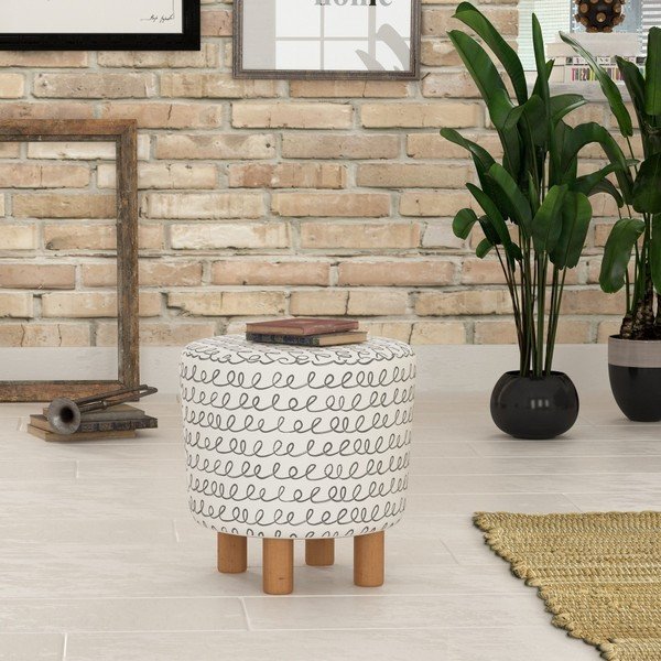 Kāju soliņš ar koka kājām Cono Sway, ⌀ 41 cm-image-1