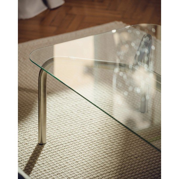 Sudraba krāsas žurnālgaldiņš ar stikla galda virsmu 60x110 cm Uku – noo.ma-image-4