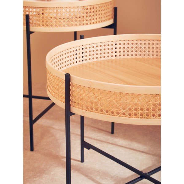 Dabīga toņa rotangpalmas apaļš žurnālgaldiņš ø 60 cm Depok – Premier Housewares-image-4