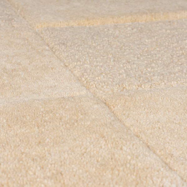 Bēšs ar rokām darināts vilnas paklājs 240x340 cm Checkerboard – Flair Rugs-image-3