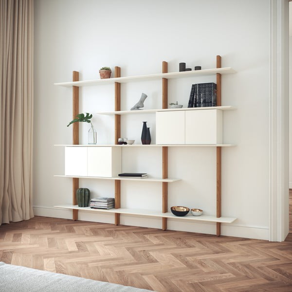 Balta plauktu iekārta ar ozolkoka konstrukciju Tenzo Bridge-image-3