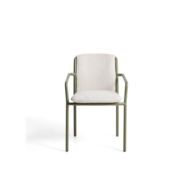 Zaļš polsterēts dārza krēsls Linosa – Kave Home-image-4