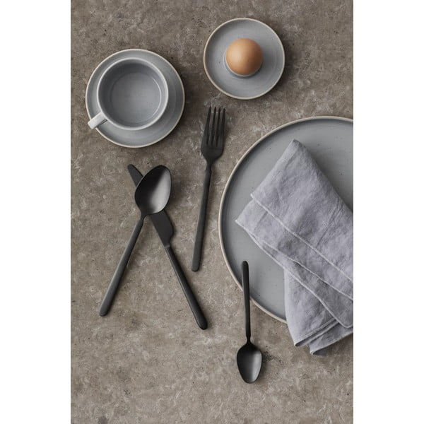 Melns nerūsējošā tērauda galda piederumi (16 gab.) Stella – Blomus-image-2