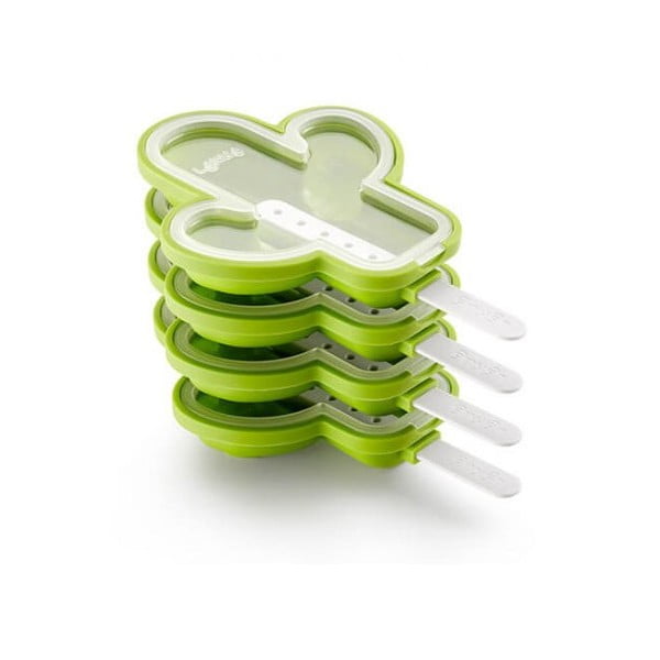 4 zaļu kaktusu formas silikona saldējuma formiņu komplekts Lékué