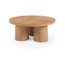 Dabīga toņa apaļš žurnālgaldiņš ar ozolkoka imitāciju ø 100 cm Arancha – MOME