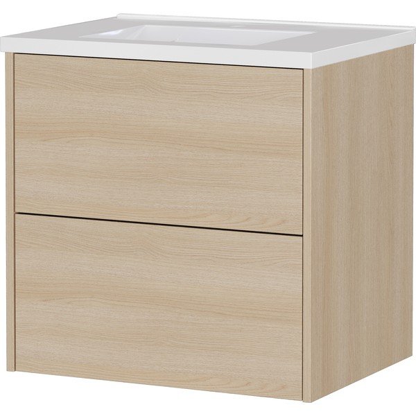 Dabīga toņa piekarams skapītis zem izlietnes ar ozolkoka imitāciju 61x61 cm Bodera – Germania