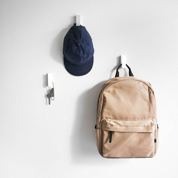 Balti metāla sienas āķi (3 gab.) Tower – YAMAZAKI-image-1