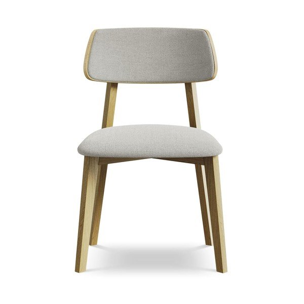 Gaiši pelēks masīvkoka pusdienu krēsls Niu – Makamii-image-1