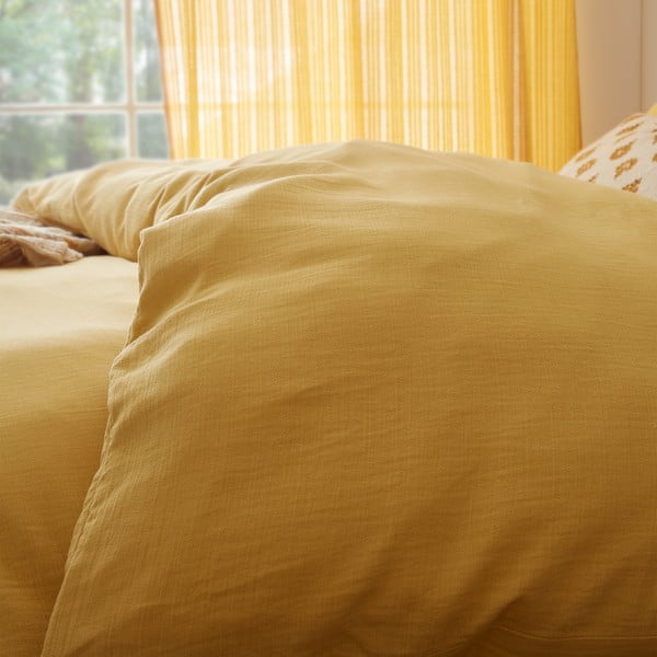 Dzeltena vienguļamā muslīna gultas veļa 135x200 cm Afra – Pineapple Elephant-image-2