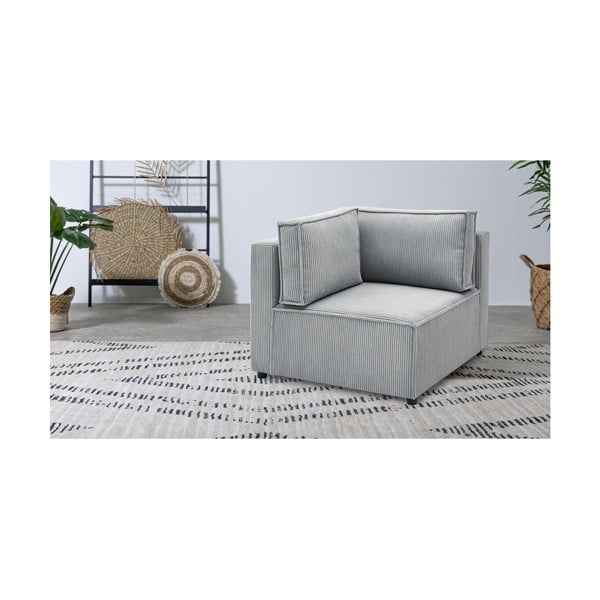 Gaiši pelēks velveta modulārais dīvāns (ar maināmu stūri) Nihad modular – Bobochic Paris-image-1