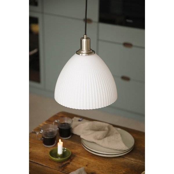 Balta stikla piekaramā lampa ø27,5x28 cm Ro – Markslöjd-image-1