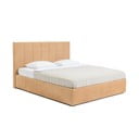 Sinepju dzeltena polsterēta divvietīga gulta ar veļas kasti un redelēm 160x200 cm Thessa Bold Line – Bonami Selection