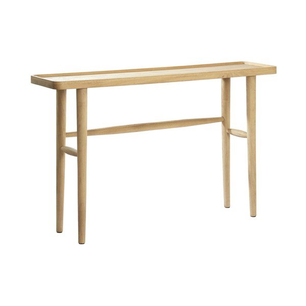 Dabīga toņa mango masīvkoka konsoles galds 30x120 cm Qiano – Light & Living
