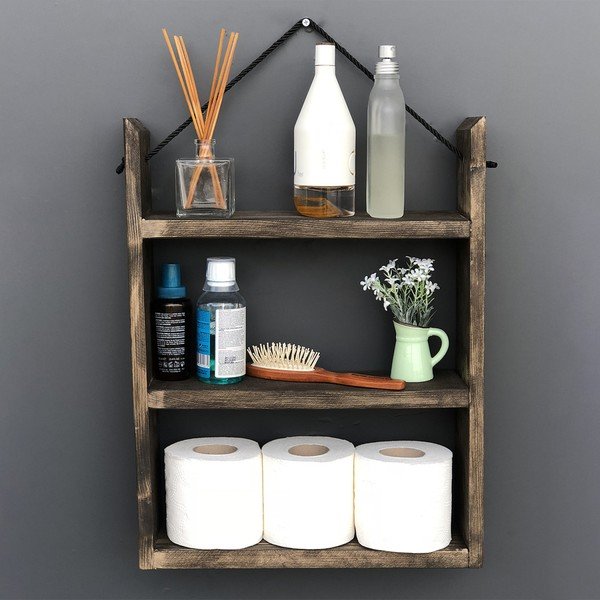 Koka sienas plaukts House, 35 x 48 x 10 cm-image-3