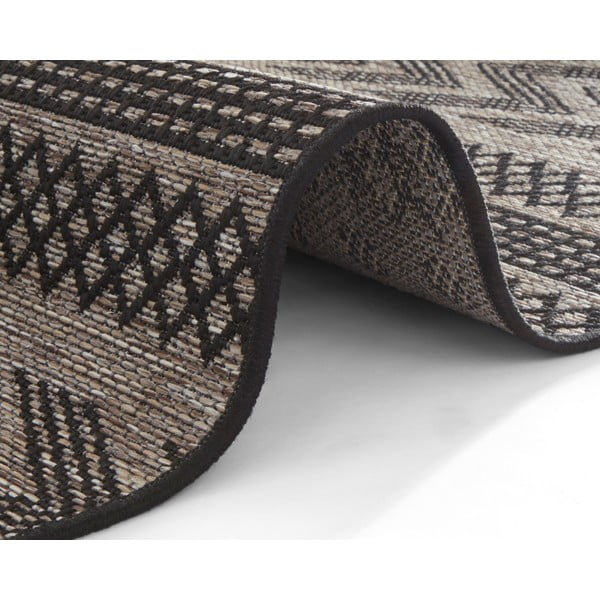 Melni bēšs āra paklājs NORTHRUGS Sidon, 70 x 140 cm-image-3