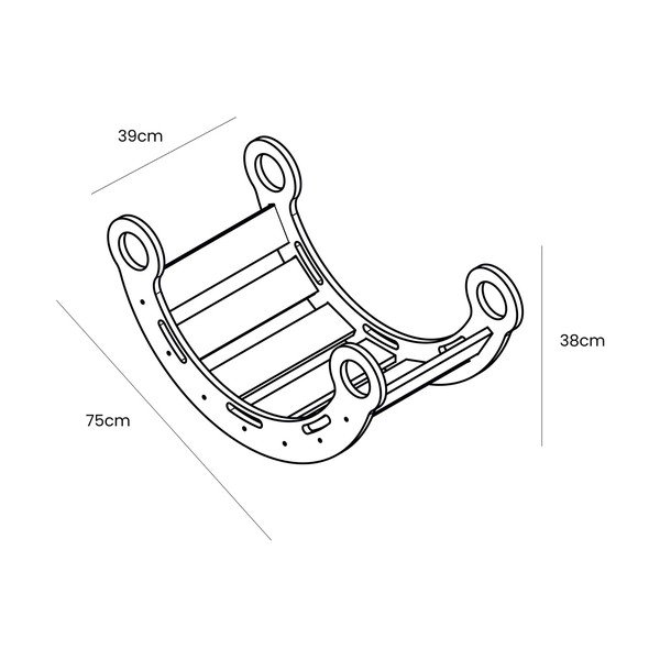 Baltas priedes masīvkoka šūpoles 39x75x38 cm Montessori – Meowbaby-image-4