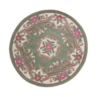 Zaļš vilnas paklājs Flair Rugs Aubusson, ⌀ 120 cm