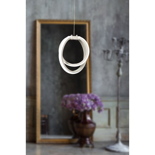 Balta metāla LED piekaramā lampa ø 25 cm Sezen – Squid Lighting-image-1