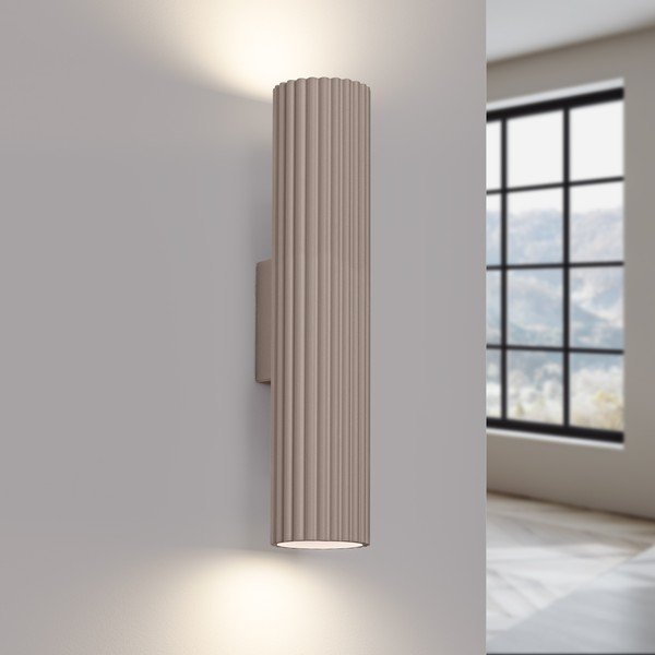 Pelēkbrūna metāla sienas lampa Gleam – Sollux-image-1