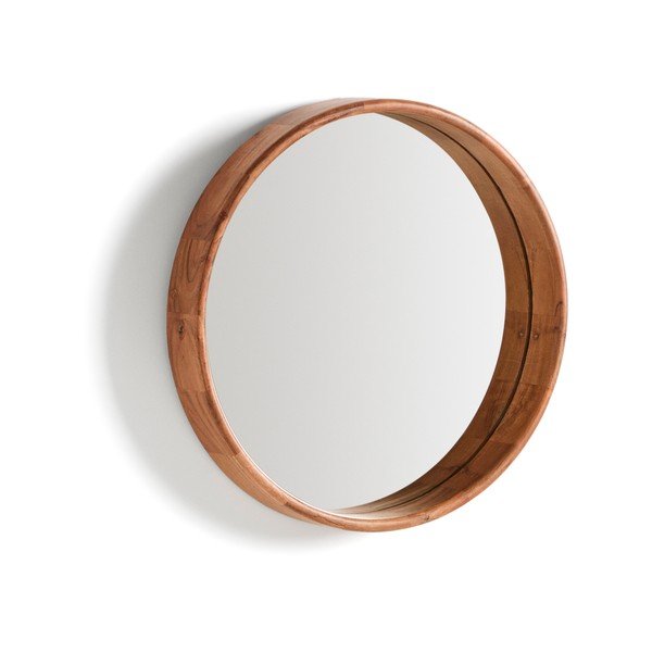 Sienas spogulis ar masīvkoka rāmi ø 49,5 cm Berale – Kave Home-image-1