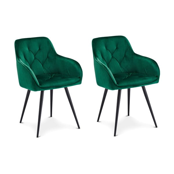 Zaļi samta pusdienu krēsli (2 gab.) Nadja – Furnhouse-image-3