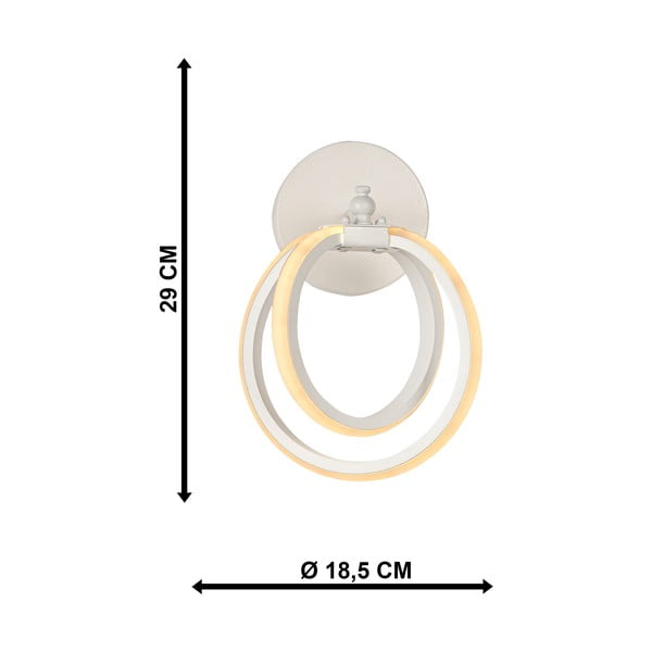 Balta metāla LED sienas lampa Sezen – Squid Lighting-image-4