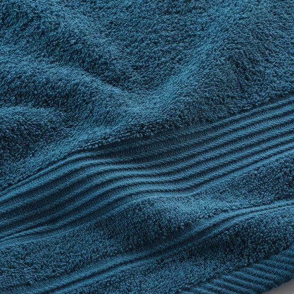 Tumši zils frotē kokvilnas dvielis 50x90 cm Tendresse – douceur d'intérieur-image-2