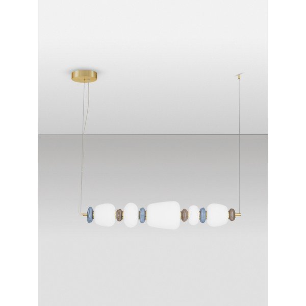 Balta/zelta krāsas metāla LED piekaramā lampa ar regulējamu spilgtumu ar porcelāna abažūru/ar stikla abažūru Palo – Nova Luce-image-3
