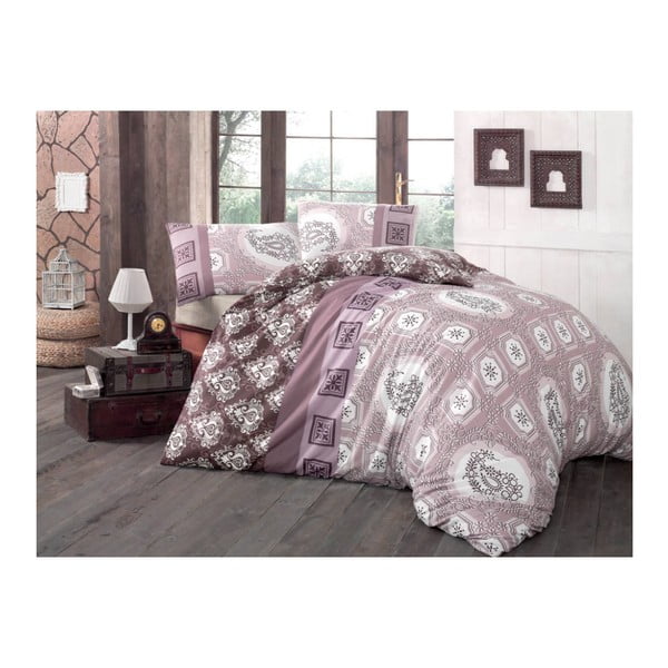 Rozā gultasveļa un palagi divguļamai gultai Ilgim, 200 x 220 cm