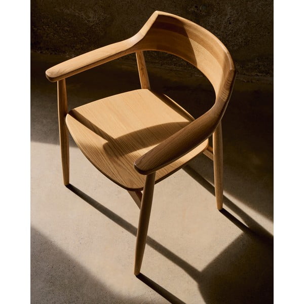 Dabīga toņa ozola masīvkoka pusdienu krēsls Fondes – Kave Home-image-4